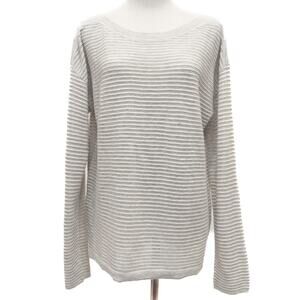 One Grey Day Gray Cotton Sweater Size Large